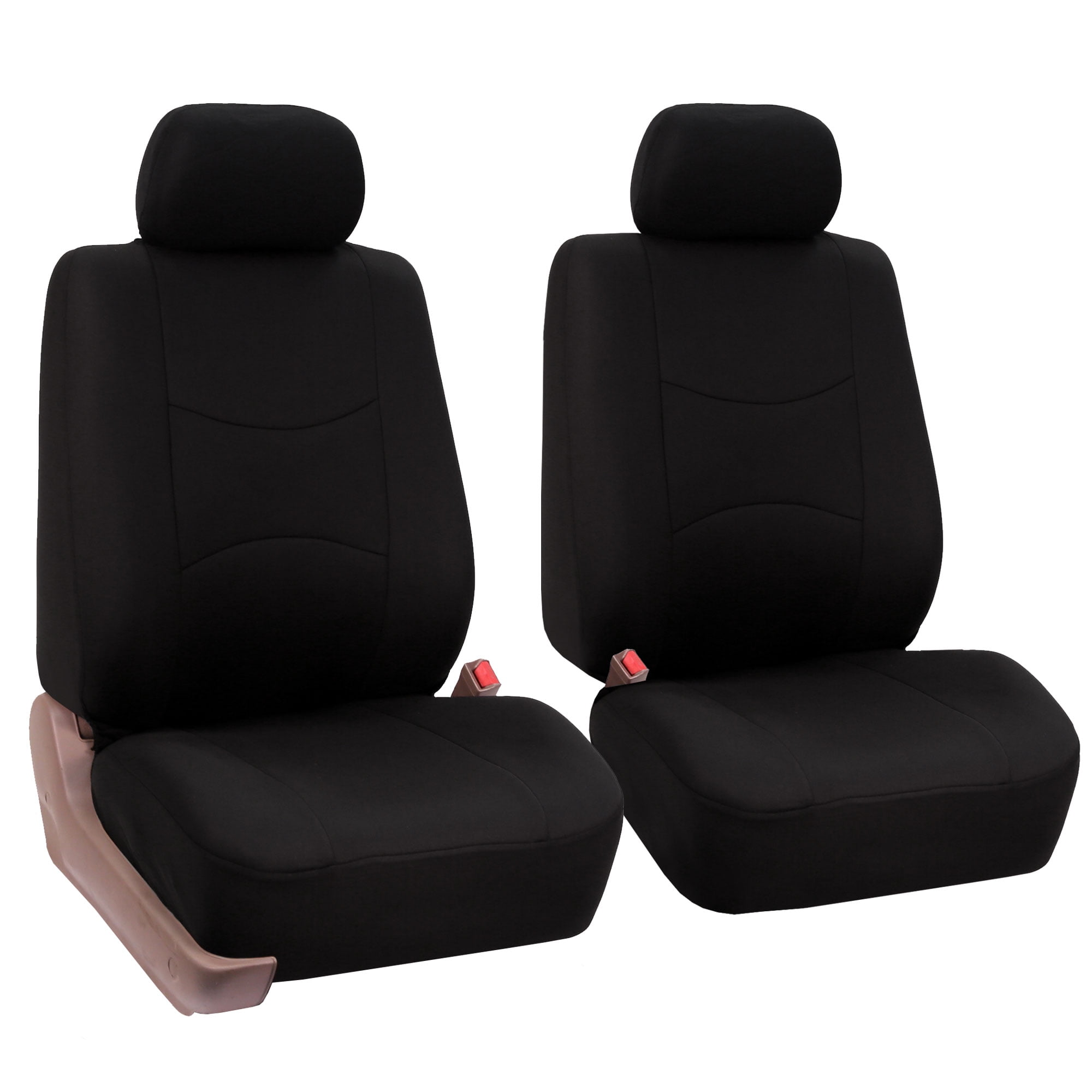Black Polyester Front Set Car Seat Covers with Foam Padding