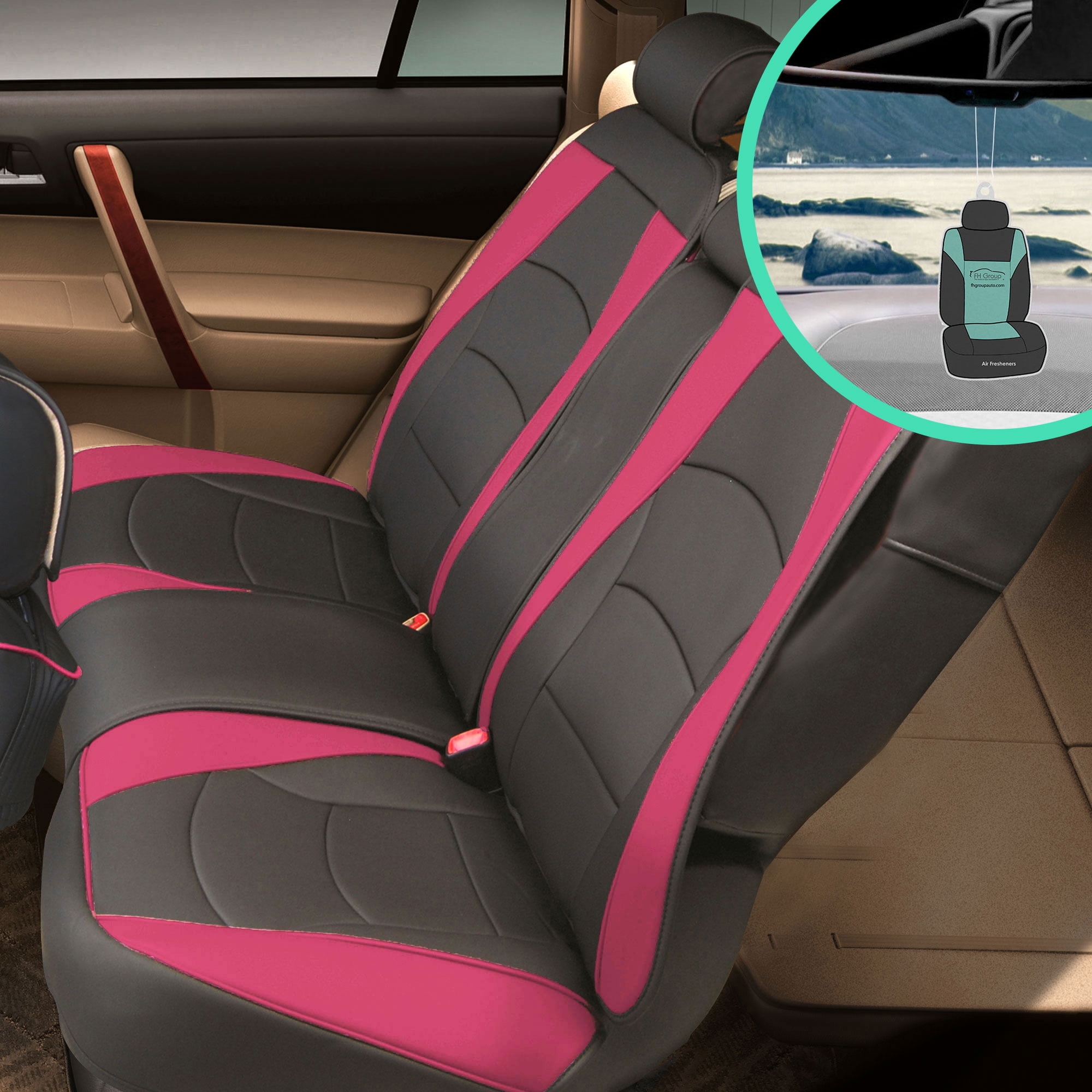 FH Group Ergonomic Cooling Gel Car Seat Cushion with Bonus Air Freshener, Green