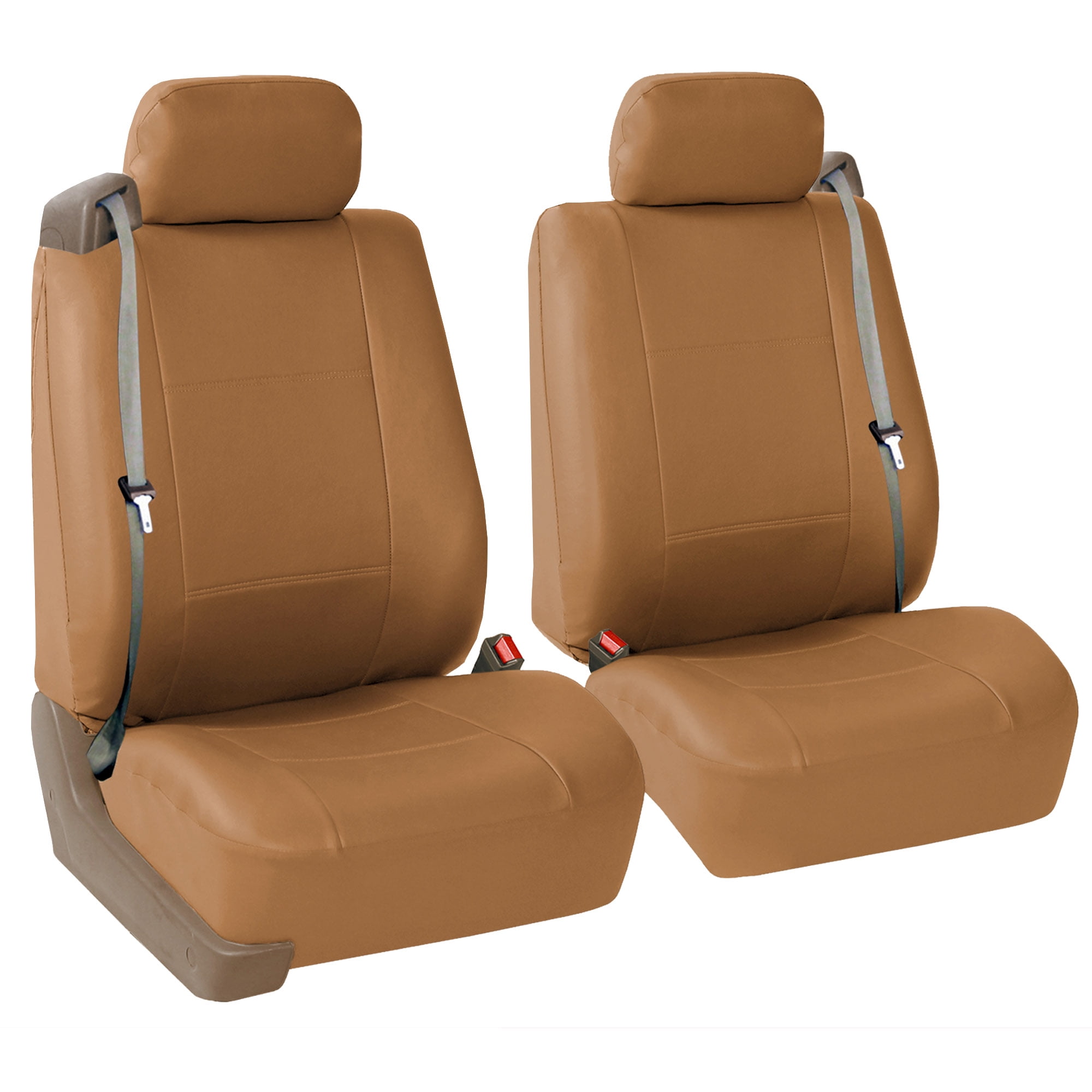 FH Group Universal Fit PU Leather Car Seat Covers for Sedan SUV Van Truck  with Integrated Seatbelt and Airbag Compatible, Waterproof, UV-Resistant,  Durable, Easy to Install Front Set