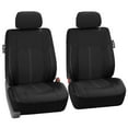 thumbnail image 1 of FH Group Universal Fit Perforated Leather Car Seat Covers Black - Front Set, 1 of 5