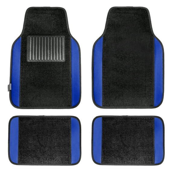 FH Group Universal Fit Premium Carpet Car Floor Mats Front & Rear Full Set - Blue F14407BLUE