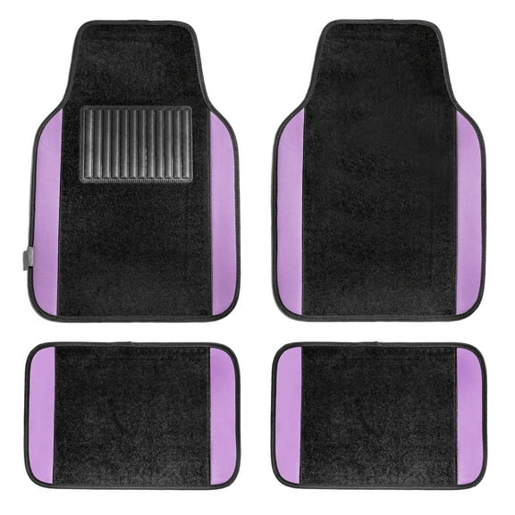 FH Group F14407PURPLE Universal Non-Slip 4pcs Carpet Purple Car Floor Mats w. Air Freshener