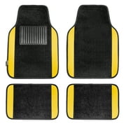 FH Group Universal Fit Premium Carpet Car Floor Mats Front & Rear Full Set - Yellow F14407YELLOW