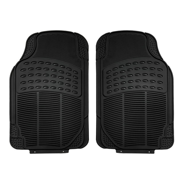 FH Group Universal Fit Rubber Floor Mats for Cars, Trimmable Mats for