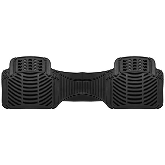 FH Group Universal Fit Rubber Floor Mats for Cars, Trimmable Mats for Most SUV Truck Black - Rear