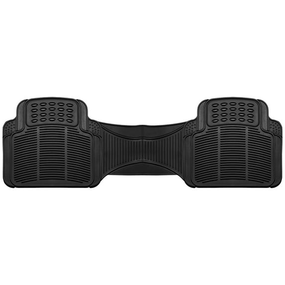 FH Group Universal Fit Rubber Floor Mats for Cars, Trimmable Mats for Most SUV Truck Black - Rear