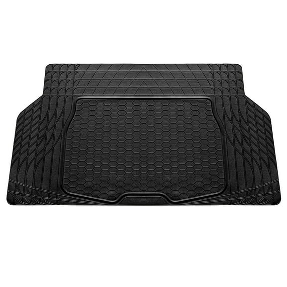 FH Group Universal Fit Trimmable Rubber Car Cargo Mats All Weather Trunk Liner - Black