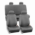 thumbnail image 1 of FH Group Universal PU Leather Seat Covers For Car Truck SUV Van - Solid Bench Full Set Solid Gray, 1 of 7