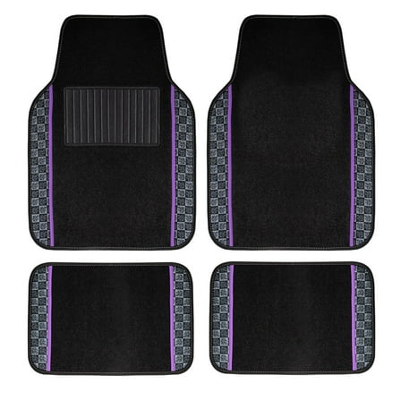 FH Group WYLF Printed Universal Fit Non-Slip Carpet Car Floor Mats for SUV Van - Purple
