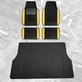 thumbnail image 1 of FH Group, Yellow Black Carpet Floor Mats Combo w/ Rubber Trunk Cargo Linear Mat, 1 of 8