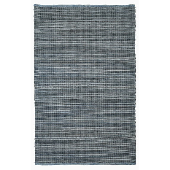FH Home Area Rug - Hand Woven, Stain Resistant, Pet Friendly - Premium Recycled Polyester Yarn & Reclaimed Rubber - Stripes - Bedroom, Living/Dining Room - Kismet - Denim - 6 x 9 ft