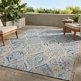 thumbnail image 1 of FH Home Outdoor Rug - Waterproof Easy to Clean Stain Resistant - Patio Indoor Outdoor Porch Deck Balcony Entryway - Ombre Modern - Granada - Blue - 7ft 8in x 9ft 8in, 1 of 4