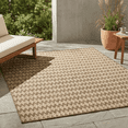 thumbnail image 1 of FH Home Flat Woven Outdoor Rug - Waterproof, Easy to Clean, Stain Resistant - Premium Polypropylene Yarn - Geometric - Large Patio, Deck, Sunroom - Giza - Sand - 7ft 10 in x 10ft 9in, 1 of 5