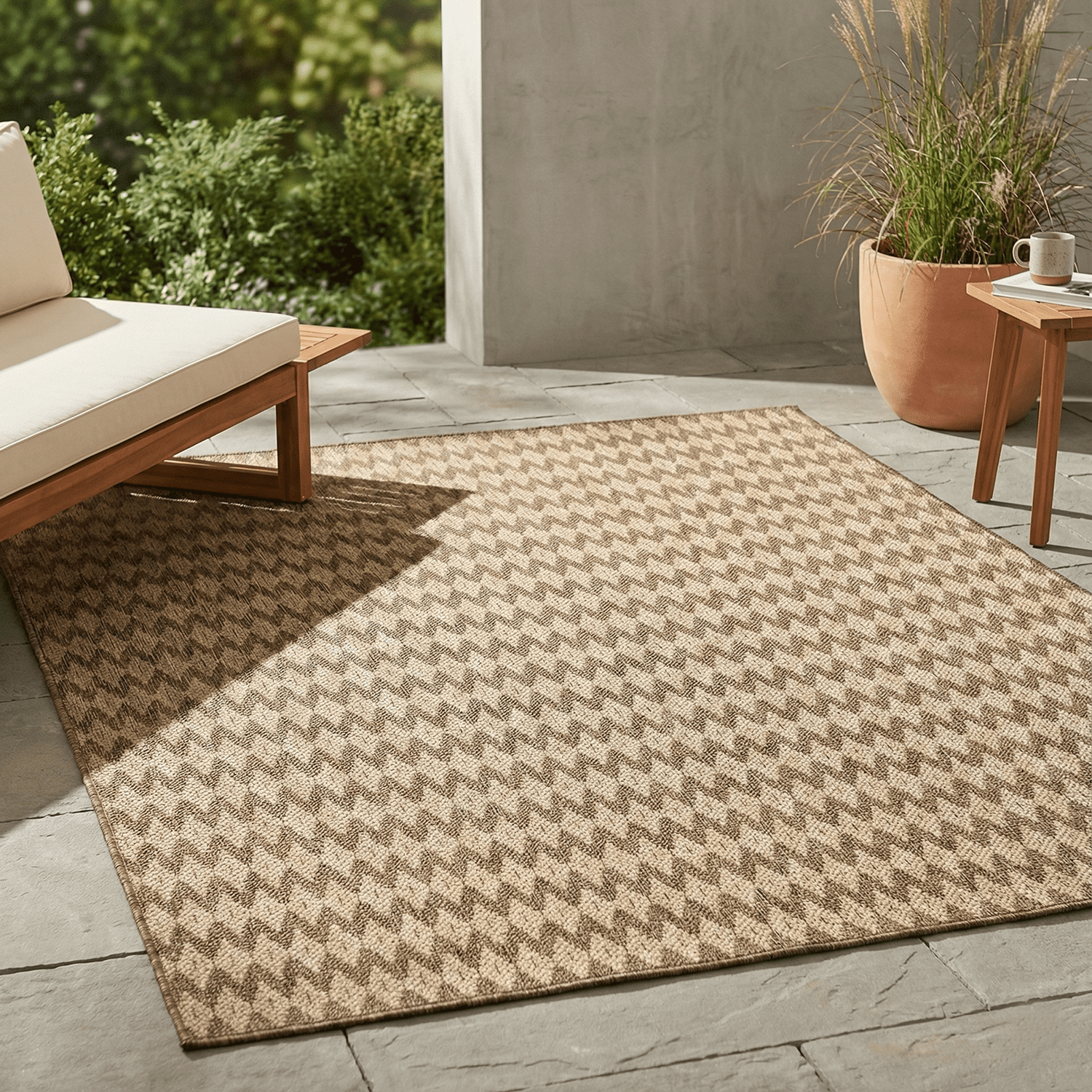 FH Home Flat Woven Outdoor Rug - Waterproof, Easy to Clean, Stain ...