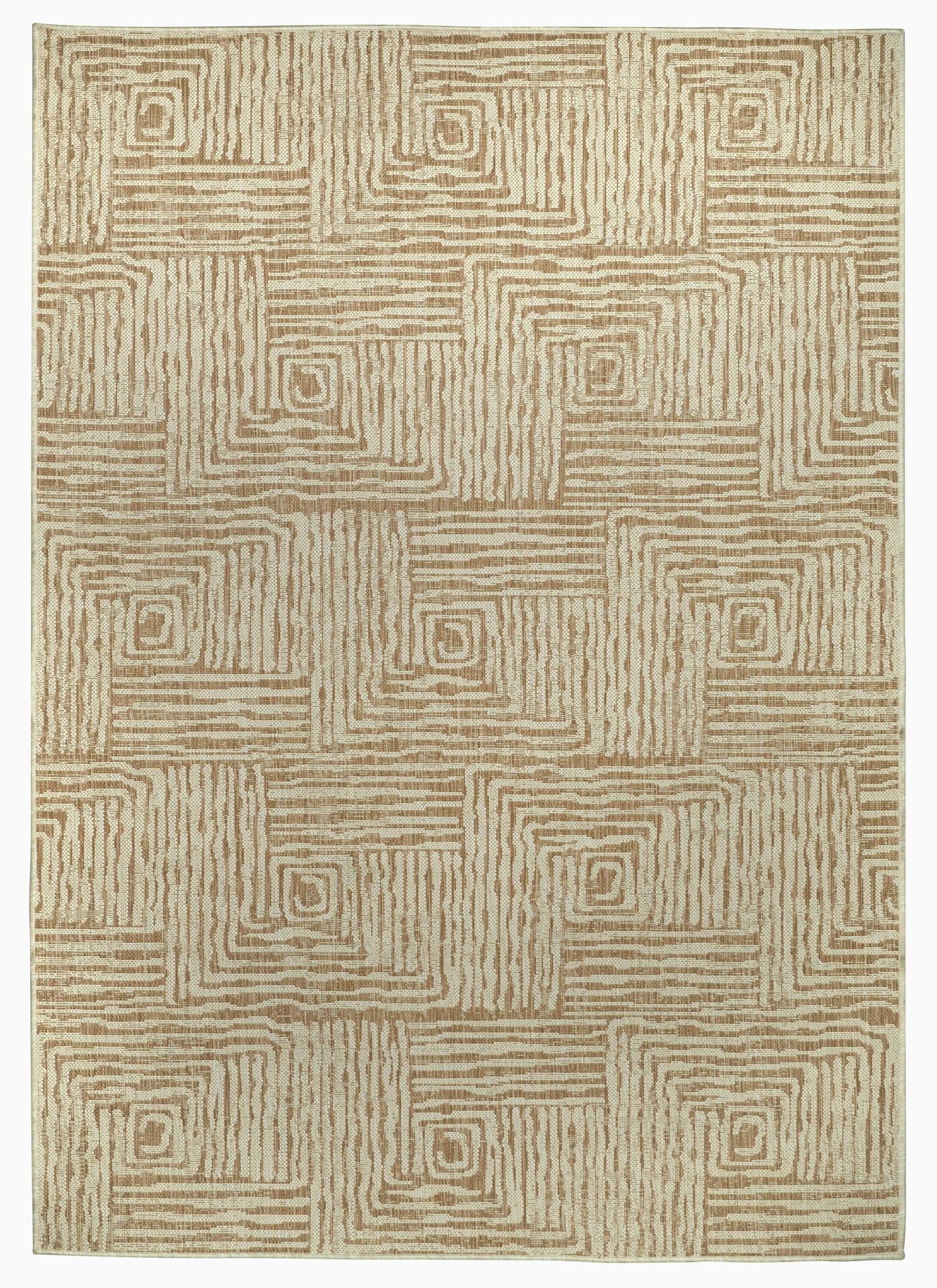 Budapest Beige Geometric Flat Woven Synthetic Rug 7ft 8in x 9ft 8in