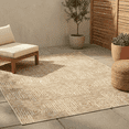thumbnail image 1 of FH Home Flat Woven Outdoor Rug - Waterproof, Easy to Clean, Stain Resistant - Premium Polypropylene Yarn - Modern Geometric - Patio, Deck, Porch, Balcony - Budapest - Beige - 2ft 7in x 4ft 11in, 1 of 5