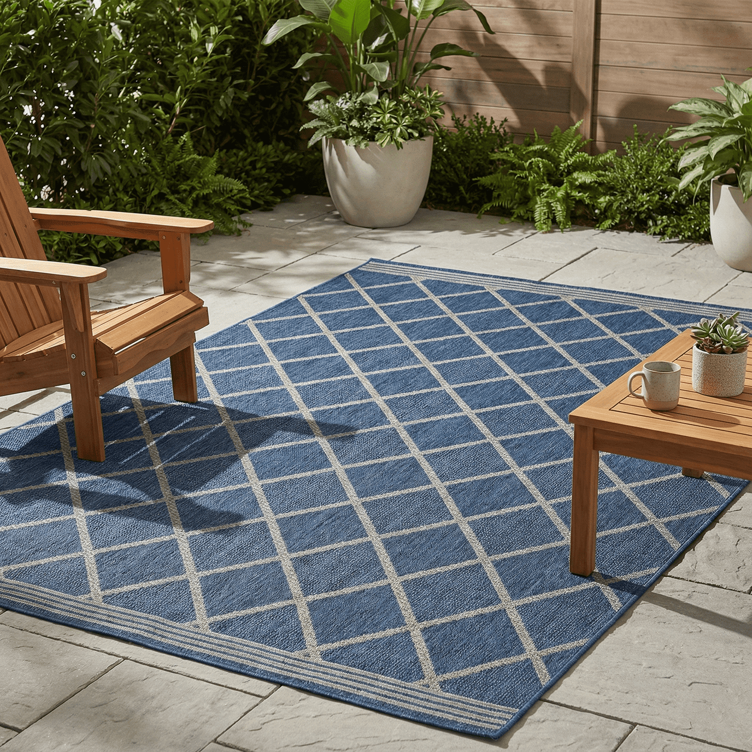 FH Home Flat Woven Outdoor Rug - Waterproof, Easy to Clean, Stain ...