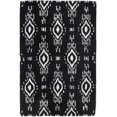 thumbnail image 1 of FH Home Hand Hooked Area Rug - Stain Resistant, Plush/Soft Underfoot, Wool-Like Texture - Premium Recycled Polyester Yarn - Ikat - Bedroom, Living/Dining Room - Surah - Black - 5 x 8 ft, 1 of 8