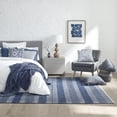 thumbnail image 1 of FH Home Machine Washable Area Rug - Hand Woven, Stain Resistant, Pet Friendly - Premium Recycled Polyester Yarn - Shadow Stripes - Bedroom, Living/Dining Room - Mir - Blue - 5 x 8 ft, 1 of 8