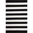 thumbnail image 1 of FH Home Machine Washable Area Rug - Hand Woven, Stain Resistant, Pet Friendly - Premium Recycled Polyester Yarn - Stripes - Bedroom, Living/Dining Room - Nantucket - Black & White - 8 x 10 ft, 1 of 8
