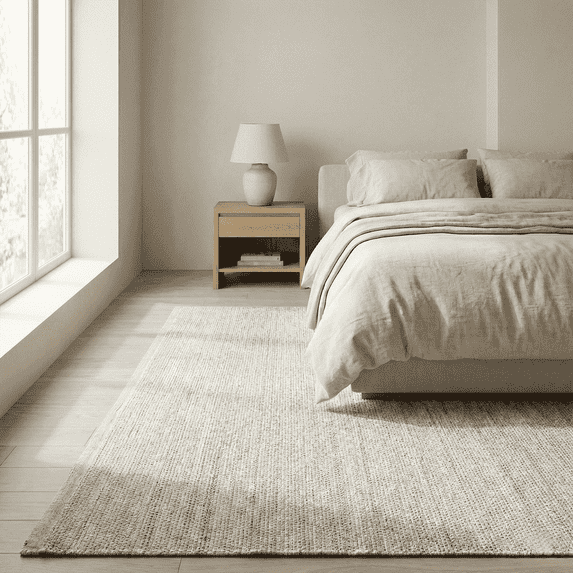 FH Home Machine Washable Area Rug - Hand Woven, Stain Resistant, Reversible - Premium Recycled Polyester Yarn - Solid - Bedroom, Living/Dining Room - Kingscote - Gray - 8 x 10 ft