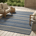 thumbnail image 1 of FH Home Outdoor Rug Runner - Waterproof Easy to Clean Stain Resistant - Patio Indoor Outdoor Porch Deck Balcony Entryway - Striped Coastal - Newport - Blue - 2ft 7in x 4ft 11in, 1 of 5