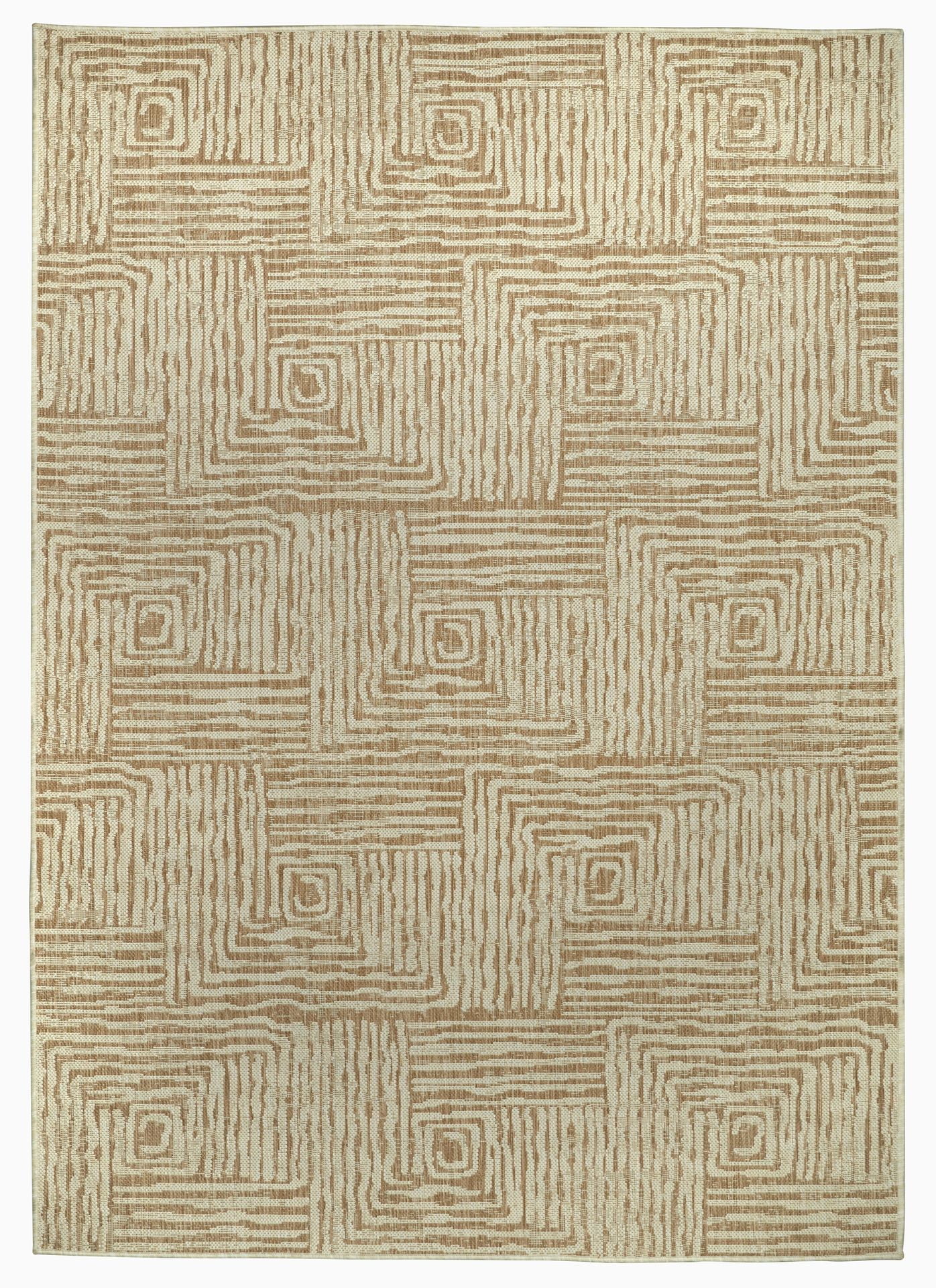 Budapest Beige Geometric Waterproof Polypropylene Outdoor Rug 4' x 6'