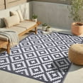 thumbnail image 1 of FH Home Outdoor Rug - Waterproof, Fade Resistant, Crease-Free - Premium Recycled Plastic - Geometric - Porch, Deck, Balcony, Mudroom, Laundry Room, Patio - Aztec - Gray & White - 3 x 5 ft, 1 of 8