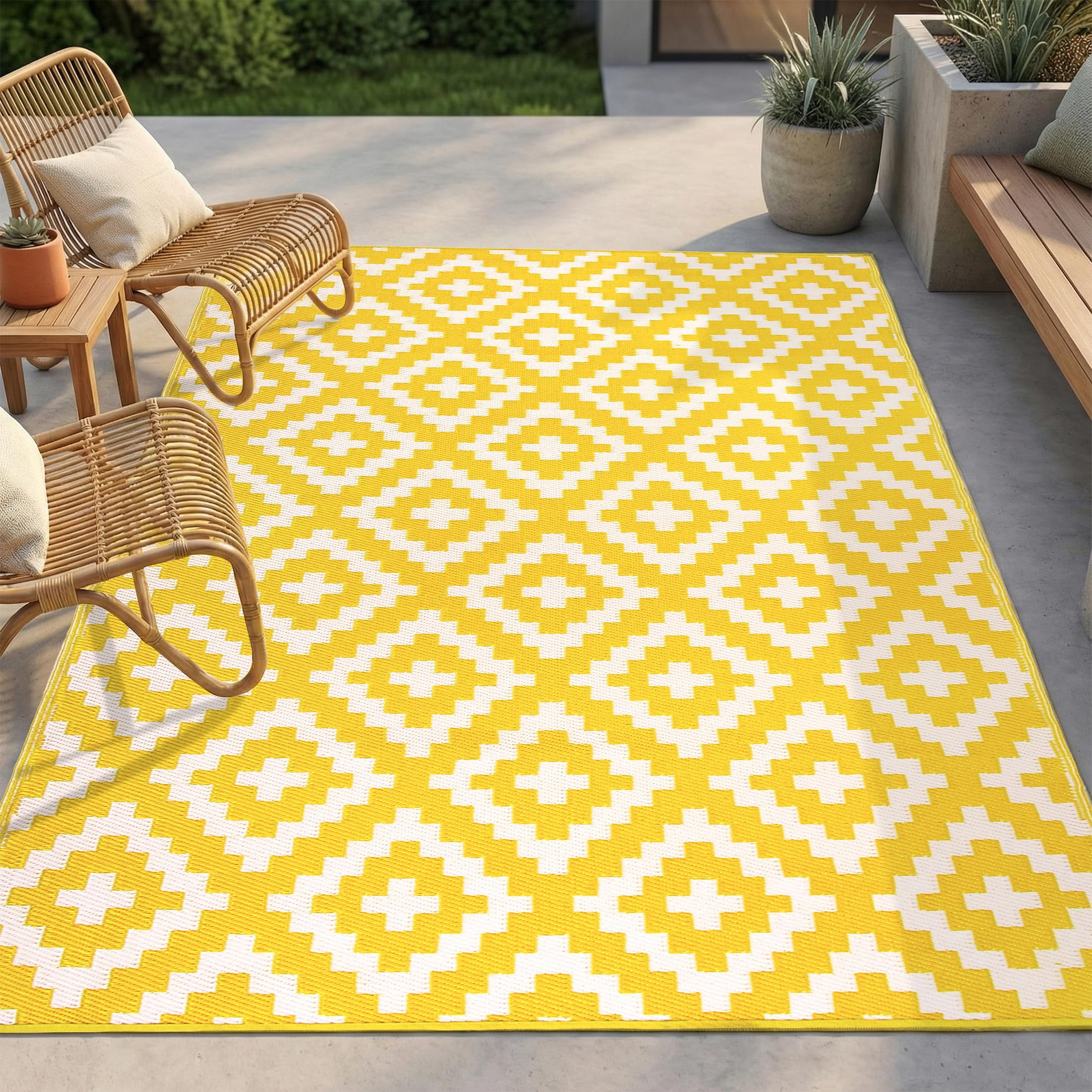 FH Home Outdoor Rug - Waterproof, Fade Resistant - Recycled Plastic ...