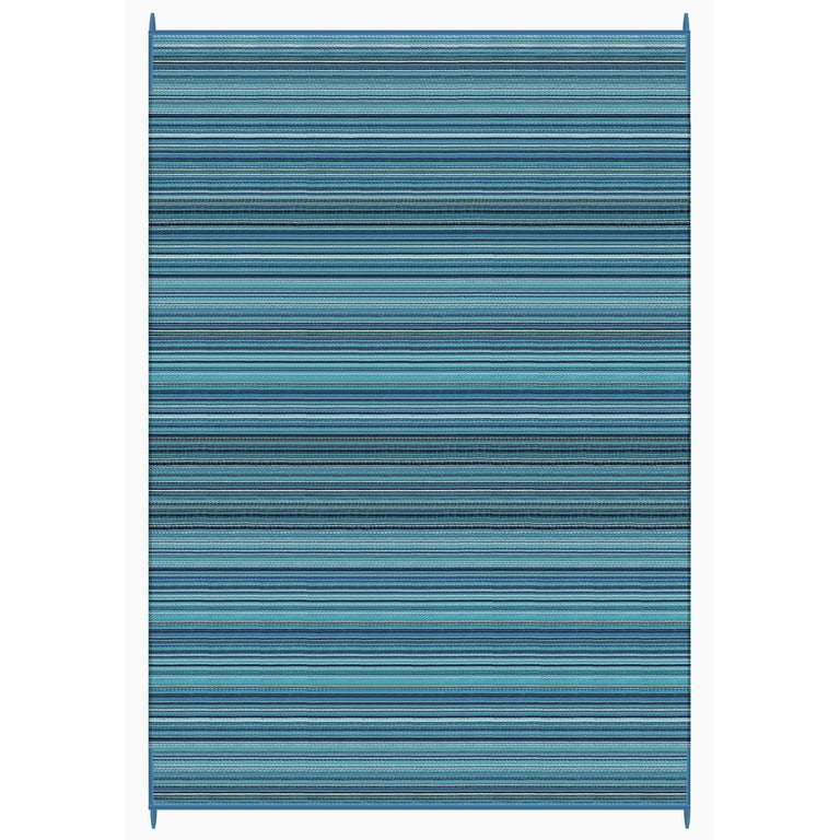 FH Home Outdoor Rug - Waterproof, Fade Resistant, Crease-Free - Premium  Recycled Plastic - Striped - Patio, Deck, Porch, Balcony - Havana -  Turquoise