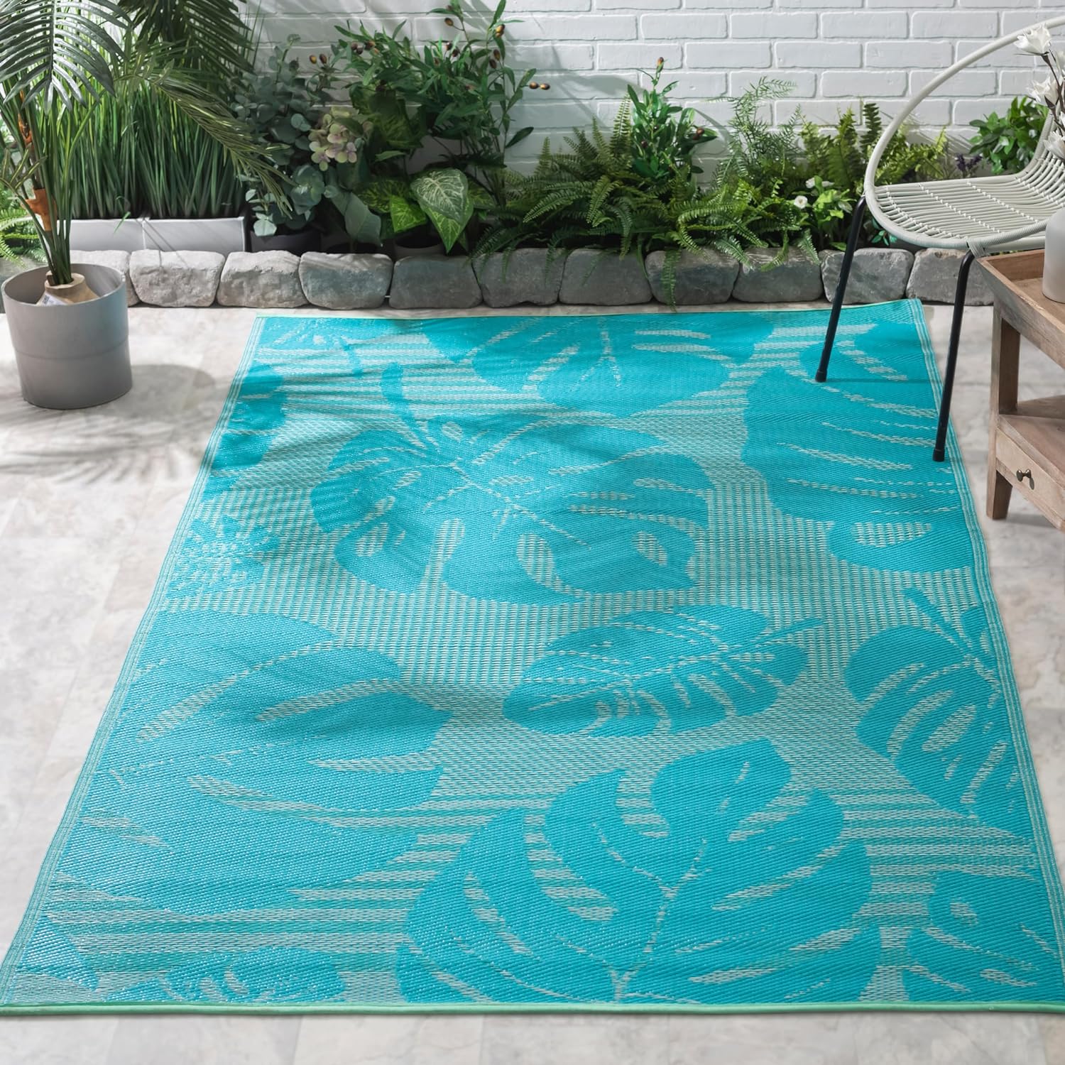 FH Home Outdoor Rug Waterproof, Fade Resistant, Reversible Premium