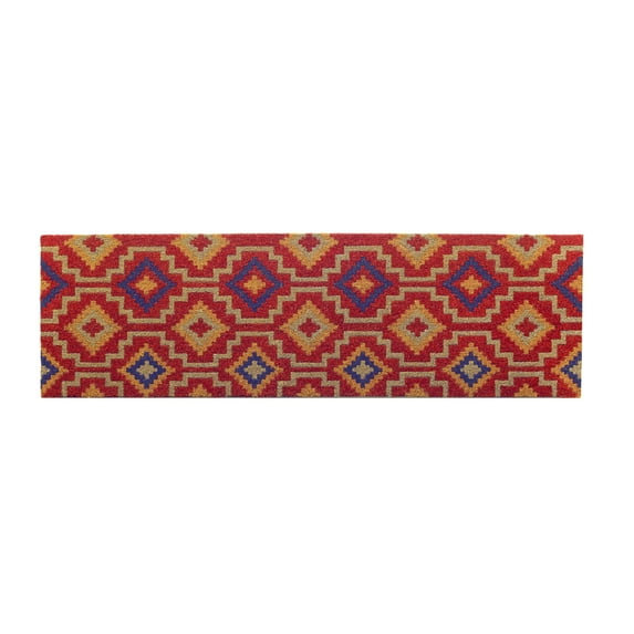 Fab Habitat Vintage Non Slip Doormat - Durable, Thin - Natural Coir & Rubber - Entryway, Double Door, Porch, Patio - Lhasa Kilim Multicolor (18" x 60" Non-Slip)