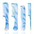 thumbnail image 1 of FHALLYNN Hair Combs Set: Blue Fine-Tooth, Wide-Tooth, Rat Tail, and Dual-Purpose Comb for Men and Women - Ideal for Detangling and Styling Curls, 1 of 6
