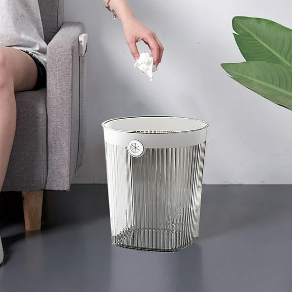 FHBVT 10.6" x 9.4" x 9.4" Lidless Slim Trash Can Household Kitchen Bathroom Bedroom Office Waste Bin Space Saving Modern Stylish Garbage Container for Small Spaces Efficient Floor Organization