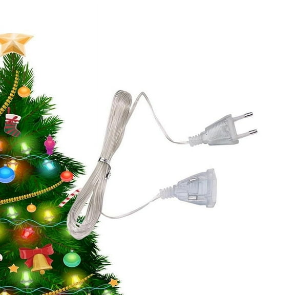 FHBVT 10 Feet Transparent Extension Cable Thin Invisible Power Cable 220V Lightweight Organizer For Christmas Tree Garland Curtain Lights Home Restaurant Event Room Festive Decor Supply Decor Cables
