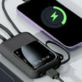thumbnail image 1 of FHBVT 10000mAh Compact Portable Power Bank Digital Display Self-Cord Multi-Port Fast Charging Overcharge Protection LED Light For Phone Tablet Travel Christmas New Year Charger Bank, 1 of 6