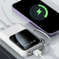 thumbnail image 1 of FHBVT 10000mAh Compact Portable Power Bank Digital Display Self-Cord Multi-Port Fast Charging Overcharge Protection LED Light For Phone Tablet Travel Christmas New Year Charger Bank, 1 of 6