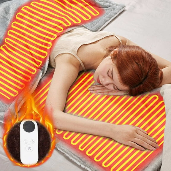 FHBVT 110V Electric Heated Blanket 6 Temperature Settings 8H Auto Off Overheating Protection Double Sided Flannel Blanket for Home Office Sofa Couch Bed Winter Spring Fall Warming Blanket Daily Use