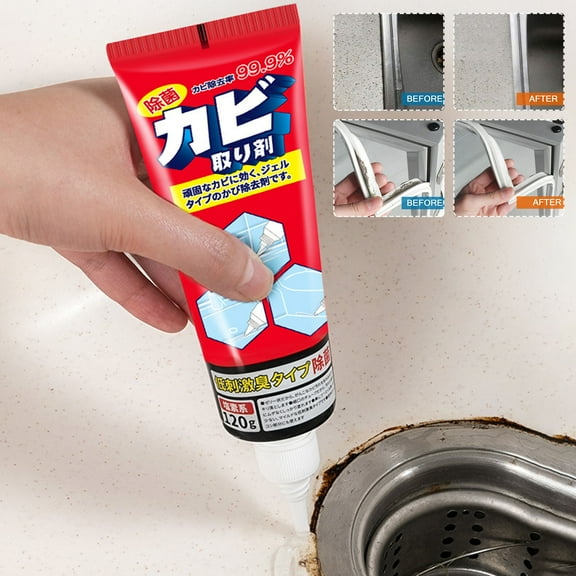 FHBVT 120g Gel Stain Remover Easy Clean Vertical Surfaces Sodium Hypochlorite Based Powerful Cleaning Safe Non-Toxic Removes Tough Stains for Bathroom Kitchen Metal Plastic