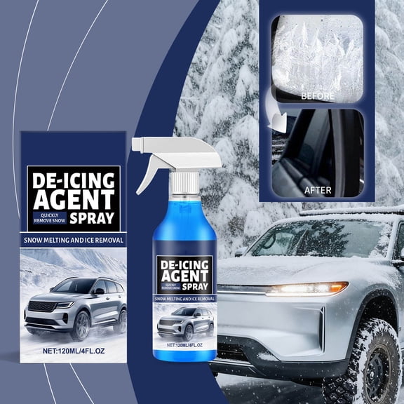 FHBVT 150ml Windshield Deicing Spray Snow Melt Spray Powerful Ice Melting Antifreeze Protection Mild Formula No Scratch No Damage for Car Windshield Auto Glass Winter Driving Ice Snow Removal