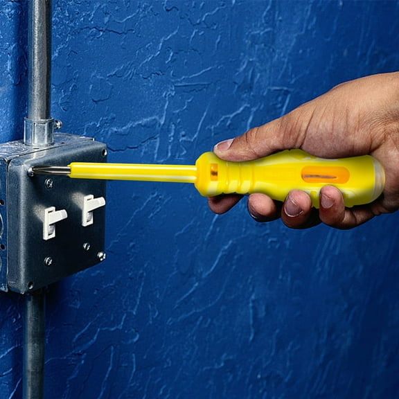 FHBVT 2 In 1 High Torque Magnetic Screwdriver Voltage Tester Set Ergonomic Non Slip Handle AC DC Voltage Detection Neon Light Display Magnetic Tip For Electrical DIY Repair Accessory