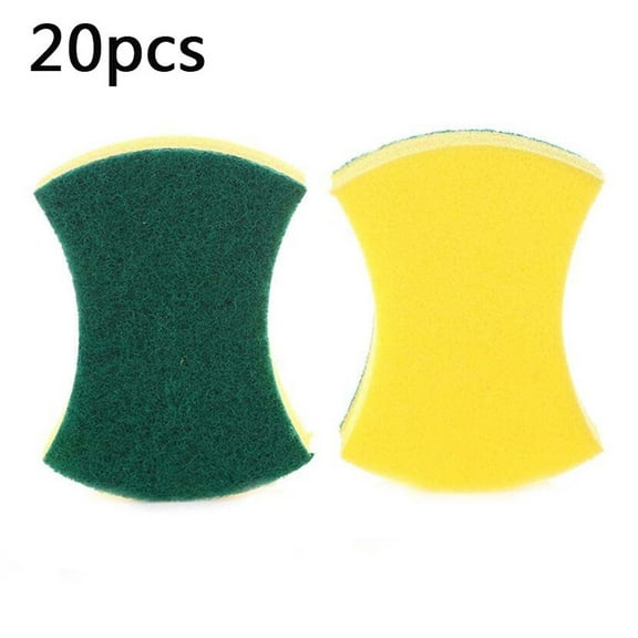 FHBVT 20PCS Dishwashing Sponge Non-Scratch High-Density Kitchen Household Cleaning Sponge Double Cleaning Cloth Strong Decontamination Honeycomb Polyester Kitchen Pan Sink Cleaning