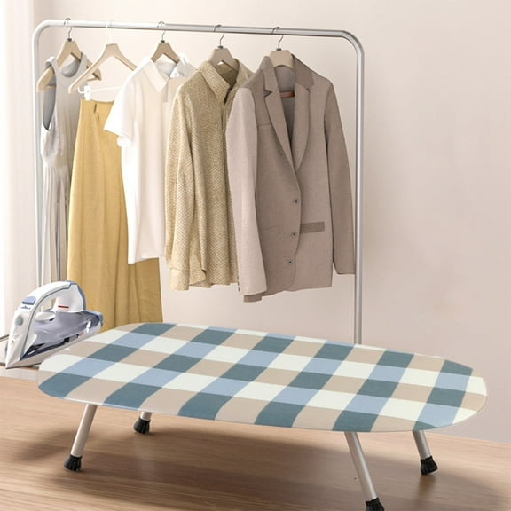 FHBVT 23.62In Household Folding Ironing Board Heat Insulation Breathable Mesh Anti-Water Accumulation Reinforced Stable Support Foldable Space Saving for Home Hotel Clothing Ironing Table