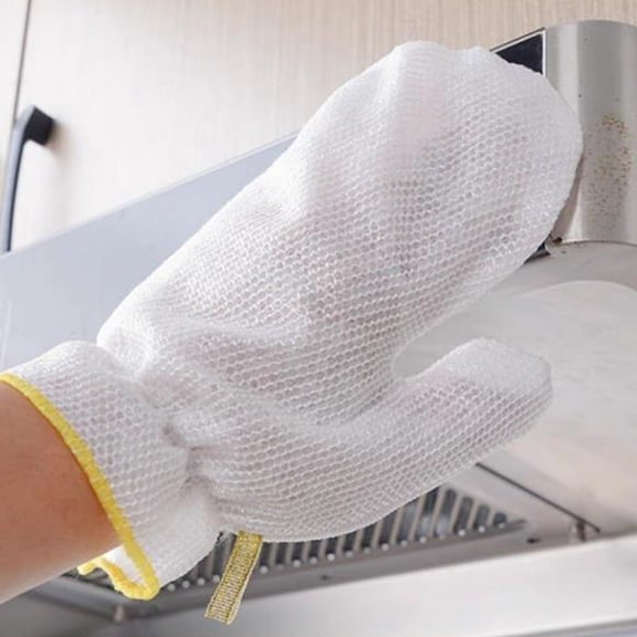 FHBVT 2Pcs PVC Dishwashing Gloves Heat Insulated Flexible Breathable Mesh Design Non-Slip Grip Oil Resistant Reusable Kitchen Cleaning Gloves for Dish Washing Household Chores Daily Use