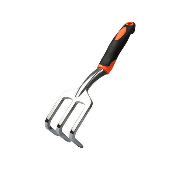FHBVT 3-Tine Garden Rake Multifunctional Weeding Fork Loosening Soil Fertilizer Mixing Non-Slip Grip Home Garden Small Farm Landscaping Holiday Gardening Decor Light Digging Efficient Gardening Tool