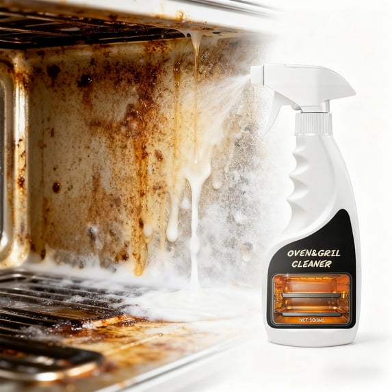 FHBVT 300ml Oven Cleaner Heavy Oil Stain Remover Powerful Degreasing Spray Even Coverage for Stainless Steel Ceramic Glass Enamel Stovetops Counters Range Hoods Home Kitchen Culinary Cleaning