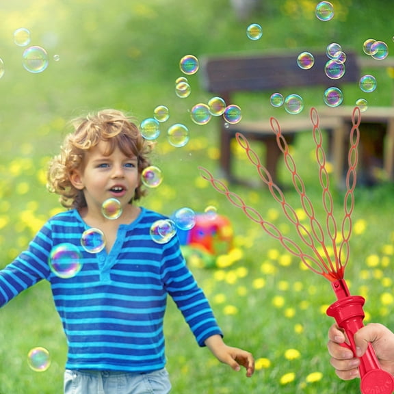 FHBVT 35-Hole Smiling Face Bubble Wand Toy 2 Refill Liquid Leak-Proof Design Easy-Grip Handle For Kids Summer Outdoor Activity Birthday Party Picnic Backyard Fun Christmas New Year Bubble Blower Toy