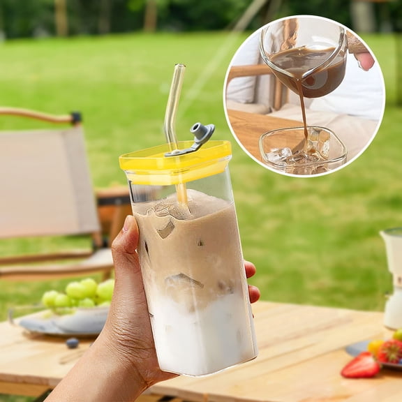 FHBVT 350ml Clear Coffee Glass Cup High Appearance Multi-Purpose Easy Clean Milk Tea Beverage Cup Home Office Daily Use Hot Cold Drink Serving Glass Elegant Beverage Presentation Cup
