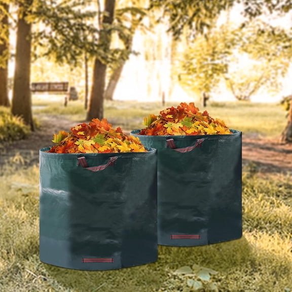 FHBVT 400L Reusable Yard Waste Bags Extra Large Foldable Leaf Storage Bags with Drawstring Waterproof Recyclable Garden Bags for Yard Lawn Leaf Debris Collection Outdoor Gardening Tool