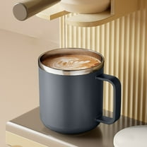 FHBVT 400ml Insulated Stainless Steel Coffee Mug, Double-Wall Vacuum Travel Mug with Handle Lid, Hot Cold Beverage Thermos, Perfect for Office, Travel, or Outdoor Adventures, Ideal for Coffee Lovers